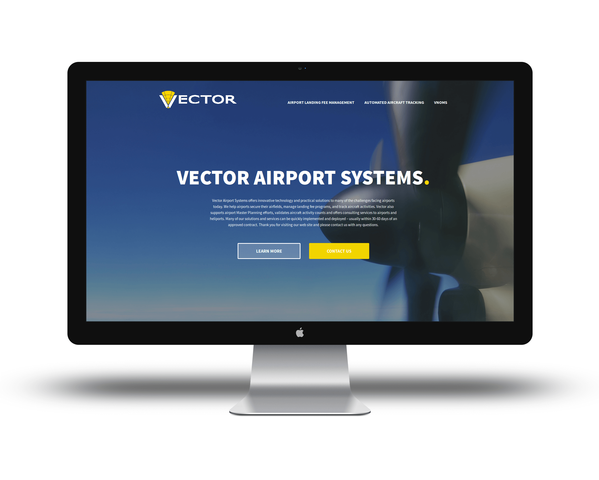 Airport homepage on a desktop computer